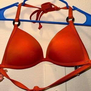 Victorias Secret PINK orange bikini swim top sz L